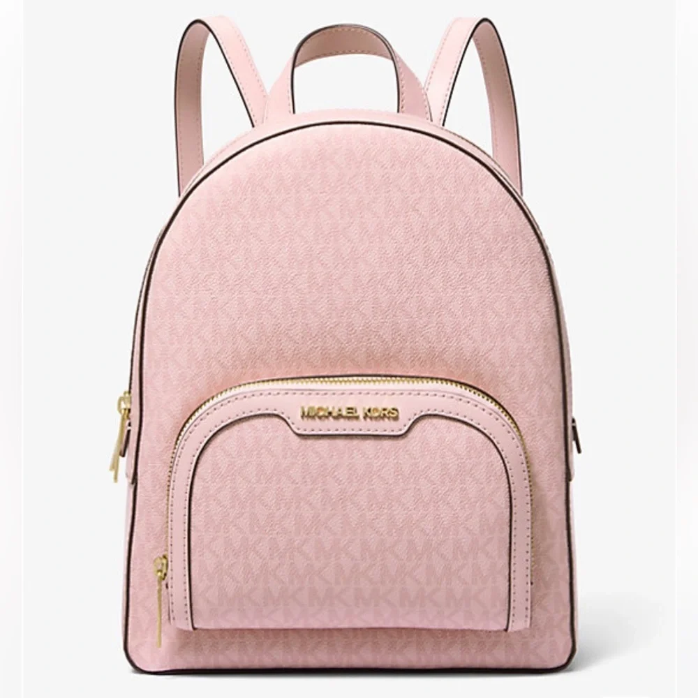 MICHAEL KORS Jaycee Medium Signature Logo Backpack POWDER BLUSH NWT